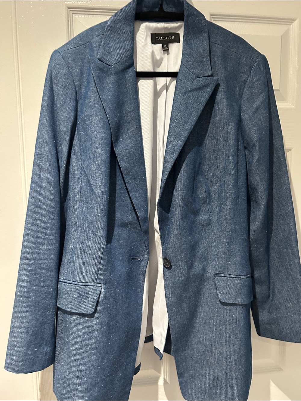Talbots Denim-Effect Blue Tailored Blazer